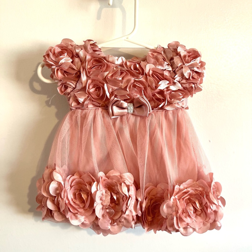 Elegant Pink Floral Kids Dress